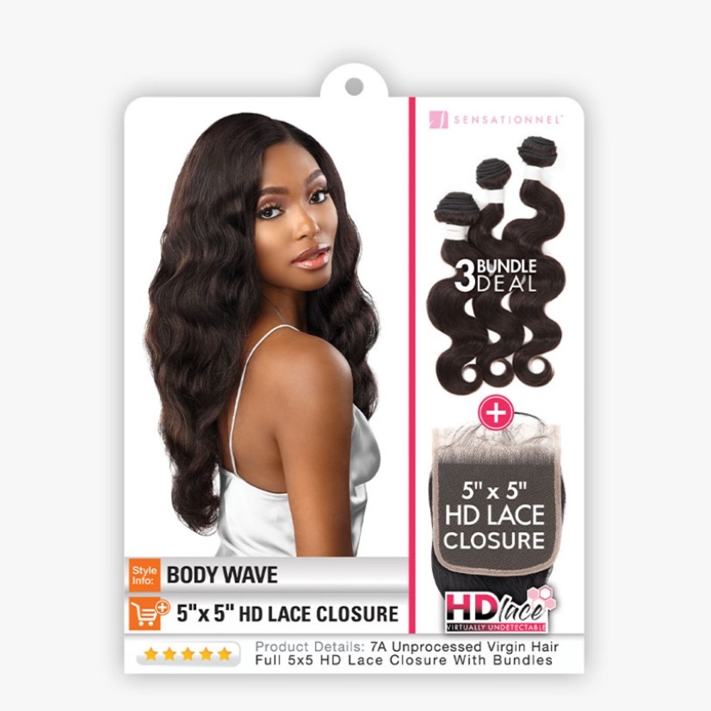 Sensationnel Body Wave HD 5*5 Lace Closure 16-18-20